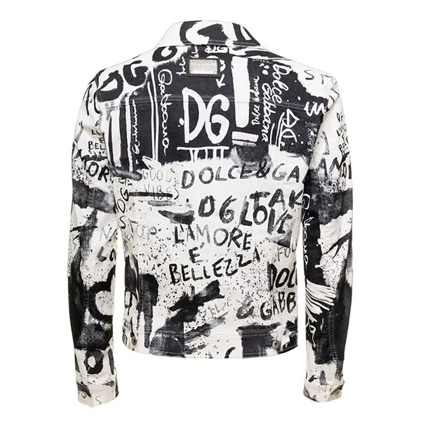 Áo Khoác Nam Dolce & Gabbana D&G White Denim With Pattern Printed G9VZ8D G8GS5 S9001 Màu Đen Trắng - Thời trang - Vua Hàng Hiệu