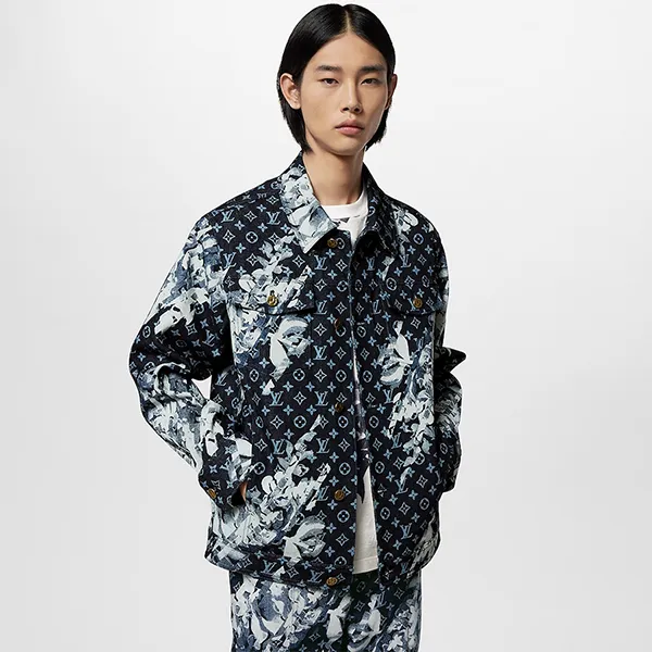 Áo Khoác Nam Louis Vuitton LV Monogram Printed 1AF752 Jacket Màu Xanh Denim - Thời trang - Vua Hàng Hiệu