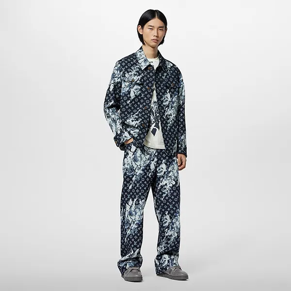 Áo Khoác Nam Louis Vuitton LV Monogram Printed 1AF752 Jacket Màu Xanh Denim - Thời trang - Vua Hàng Hiệu