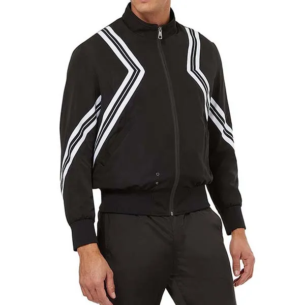Áo Khoác Nam Neil Barrett Varsity Stripes Bomber Jacket BSP018 Màu Đen Size S - Thời trang - Vua Hàng Hiệu