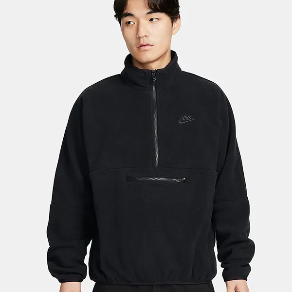 Áo Khoác Nam Nike Club Fleece+ Men's 1/2-Zip Fleece Top DX0526-010 Màu Đen Size S