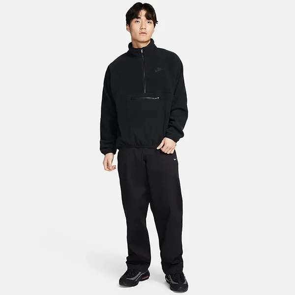 Áo Khoác Nam Nike Club Fleece+ Men's 1/2-Zip Fleece Top DX0526-010 Màu Đen Size S