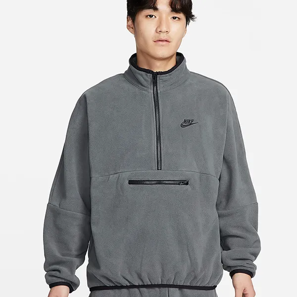 Áo Khoác Nam Nike Club Fleece+ Men's 1/2-Zip Fleece Top DX0526-068 Màu Xám Size S