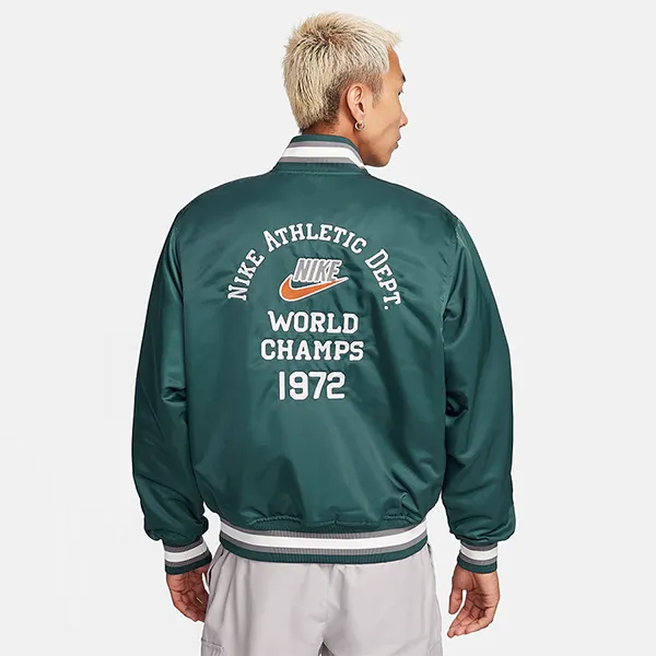 Áo Khoác Nam Nike Dugout Men's Loose Satin Jacket FQ7970-328 Màu Xanh Size S