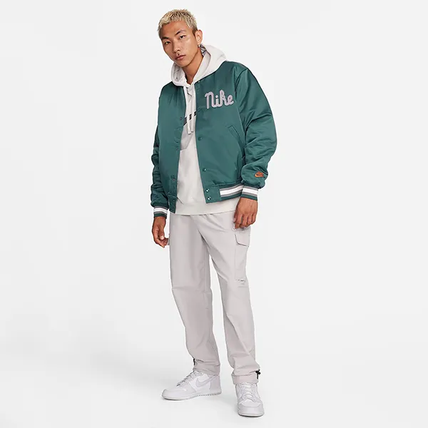 Áo Khoác Nam Nike Dugout Men's Loose Satin Jacket FQ7970-328 Màu Xanh Size S