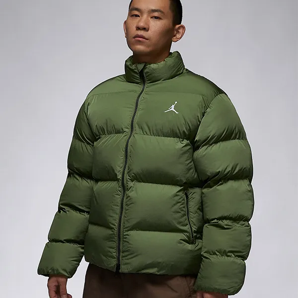 Áo Khoác Nam Nike Jordan Essential Poly Puffer Jacket FB7332-340 Màu Xanh Olive Size S - Thời trang - Vua Hàng Hiệu