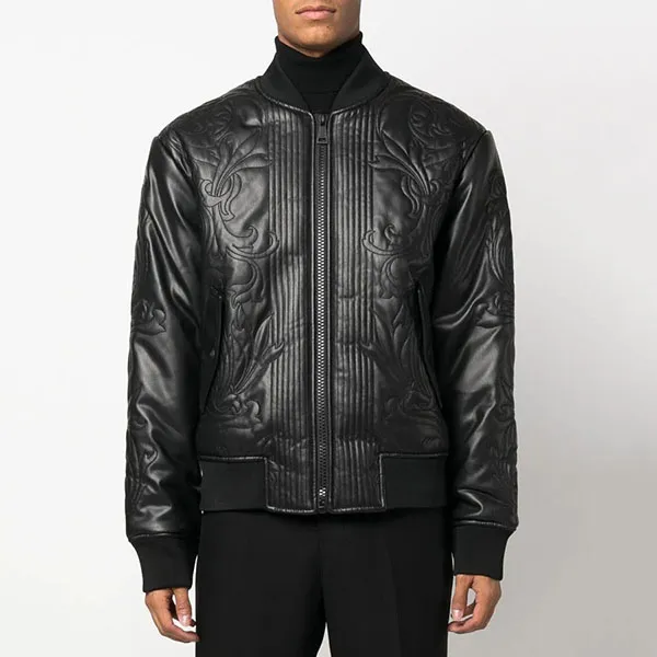 Áo Khoác Nam Versace Jeans Couture Leather Bomber Jacket Màu Đen Size 46 - Thời trang - Vua Hàng Hiệu