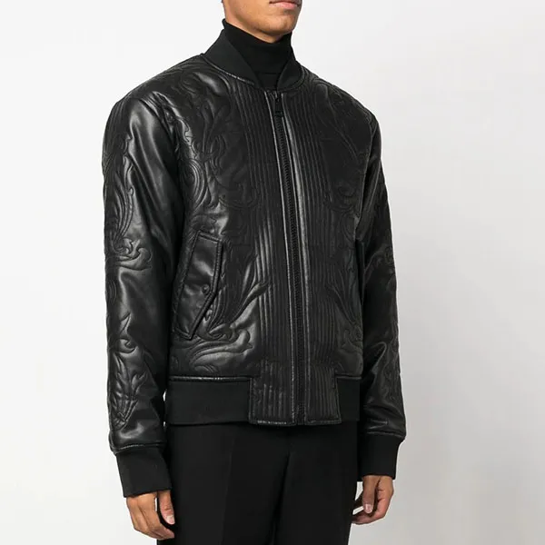 Áo Khoác Nam Versace Jeans Couture Leather Bomber Jacket Màu Đen Size 46 - Thời trang - Vua Hàng Hiệu