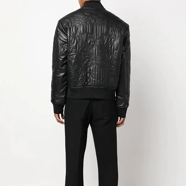 Áo Khoác Nam Versace Jeans Couture Leather Bomber Jacket Màu Đen Size 46 - Thời trang - Vua Hàng Hiệu