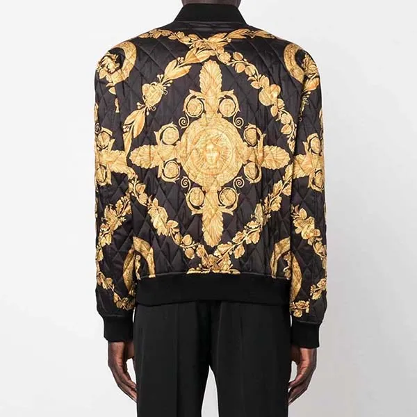Áo Khoác Nam Versace Maschera Baroque-print Quilted Bomber Jacket 1009431 Màu Đen Vàng Size 46 - Thời trang - Vua Hàng Hiệu
