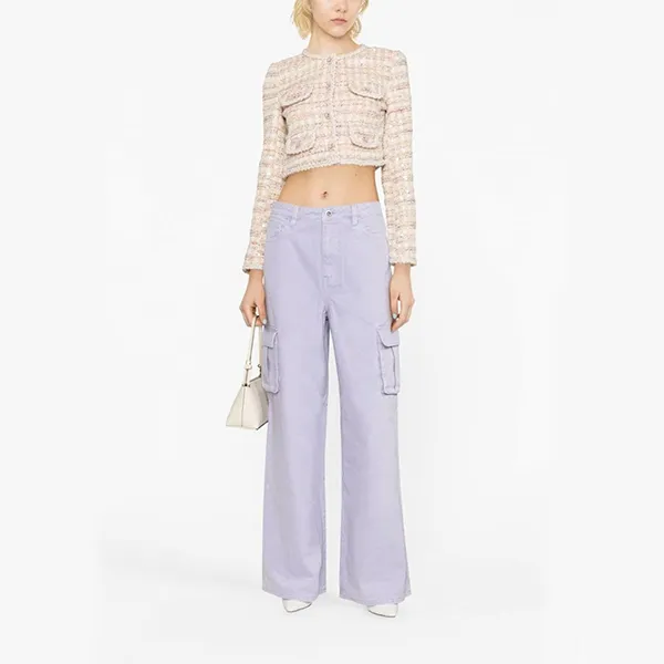 Áo Khoác Nữ Self-Portrait Pink Sequin Boucle Jacket Màu Hồng Nhạt Size 6UK - Thời trang - Vua Hàng Hiệu