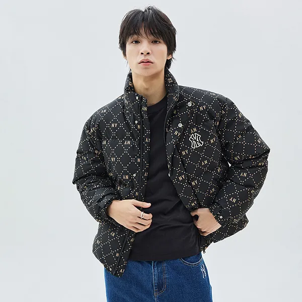 Áo Khoác Phao MLB Jacquard Monogram New York Yankees 3ADJM0536-50BKS Màu Đen Size S