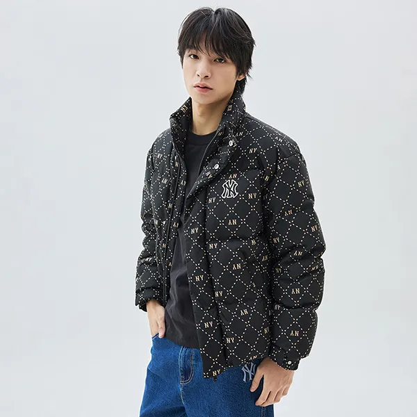 Áo Khoác Phao MLB Jacquard Monogram New York Yankees 3ADJM0536-50BKS Màu Đen Size S