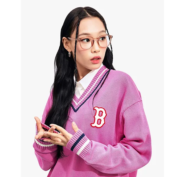 Áo Len MLB Overfit Varsity Boston Red Sox 3AKPV0131-43VOS Màu Hồng