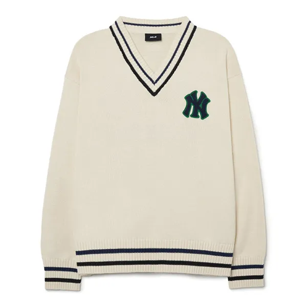 Áo Len MLB Overfit Varsity New York Yankees 3AKPV0131-50CRS Màu Trắng Kem - Thời trang - Vua Hàng Hiệu