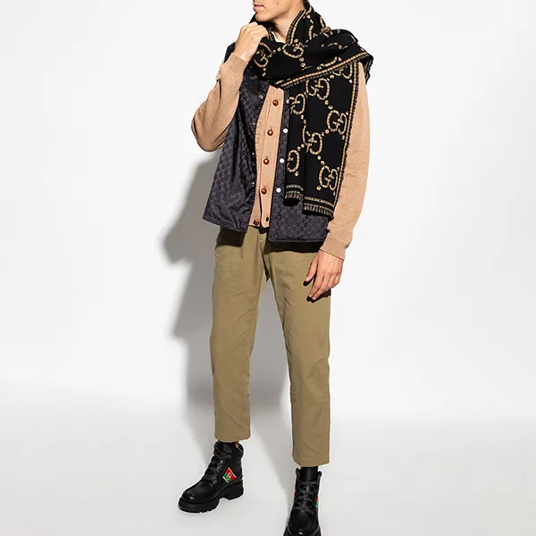 Áo Len Nam Gucci Beige Cardigan With Buttons 662152 XKBYD-2602 Màu Be