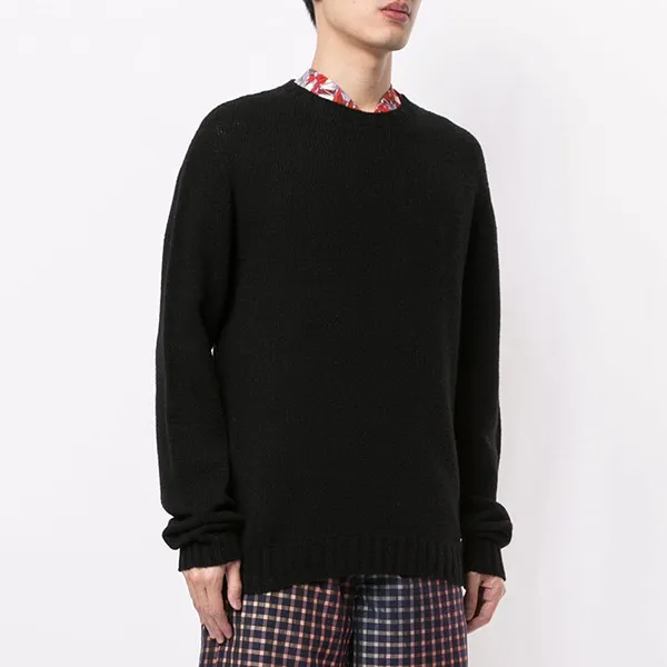 Áo Len Nam Palm Angels Black Curved Logo Printed PMHE027C99KNI0011001 Màu Đen - Thời trang - Vua Hàng Hiệu