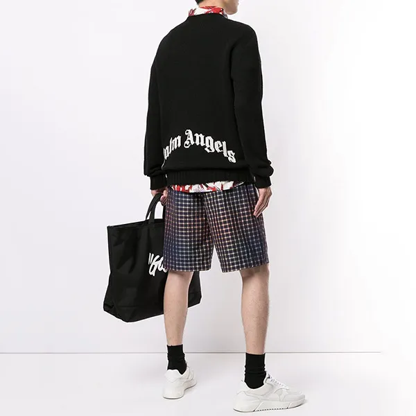 Áo Len Nam Palm Angels Black Curved Logo Printed PMHE027C99KNI0011001 Màu Đen - Thời trang - Vua Hàng Hiệu