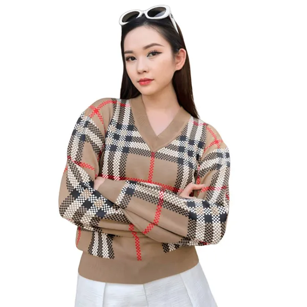 Áo Len Nữ Burberry Wool Vintage Check 8068391 A7028 Phối Màu