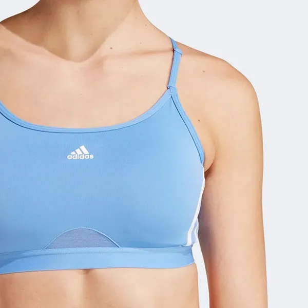 Áo Ngực Thể Thao Nữ Adidas Aeroreact Training Light-Support 3-Stripes Bra HS2966 Màu Xanh Dương Size AMB