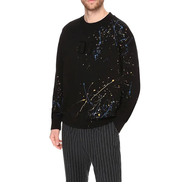 Áo Nỉ Nam Dolce & Gabbana D&G Paint Splatter Logo Sweatshirt G9QL1TG7XPQ Màu Đen Họa Tiết