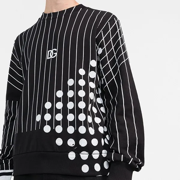 Áo Nỉ Nam Dolce & Gabbana D&G Sweatshirt With A Print G9OW6T G7C9Q.S9000_46_222_2 Màu Đen Trắng - Thời trang - Vua Hàng Hiệu