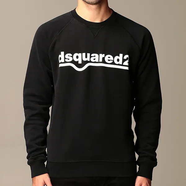Áo Nỉ Nam Dsquared2 Classic Raglan Fit Logo Black Sweatshirt S74GU0460 S25030 900 Màu Đen