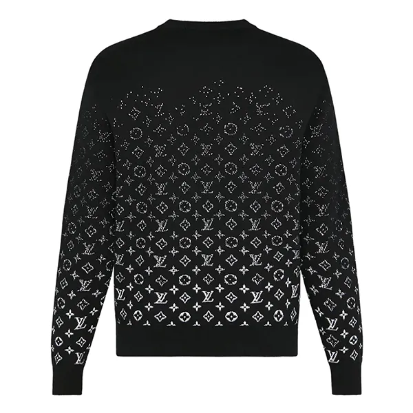 Áo Nỉ Nam Louis Vuitton LV Monogram Degradé Crewneck Black White 1A8FM2 Màu Đen Họa Tiết