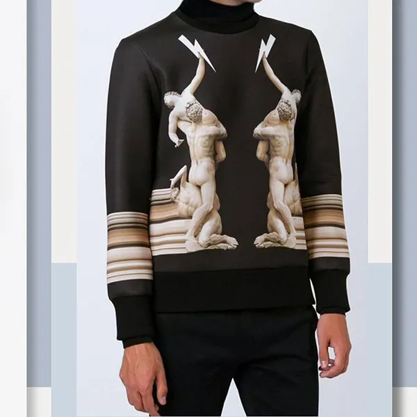 Áo Nỉ Nam Neil Barrett Printed Sweatshirt Màu Đen Họa Tiết - Thời trang - Vua Hàng Hiệu