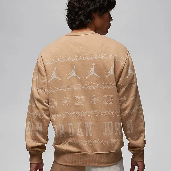 Áo Nỉ Nam Nike Jordan Essentials Holiday Men's Fleece Crew FD7464-200 Màu Be Đậm Size S - Thời trang - Vua Hàng Hiệu