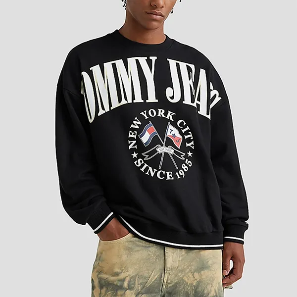 Áo Nỉ Nam Tommy Hilfiger 78j9357001 GC04 Sweatshirt Form Rộng Màu Đen Size S