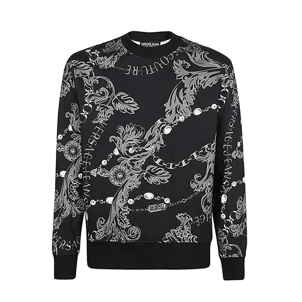 Áo Nỉ Nam Versace Jeans Couture Sweatshirt 75GAI3R0 FS102 Chain Couture Black Màu Đen Họa Tiết Size S