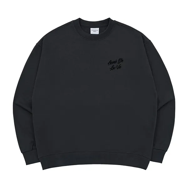 Áo Nỉ Sweater Acmé De La Vie ADLV Script Logo Printing Sweat Shirt Charcoal Màu Than Chì