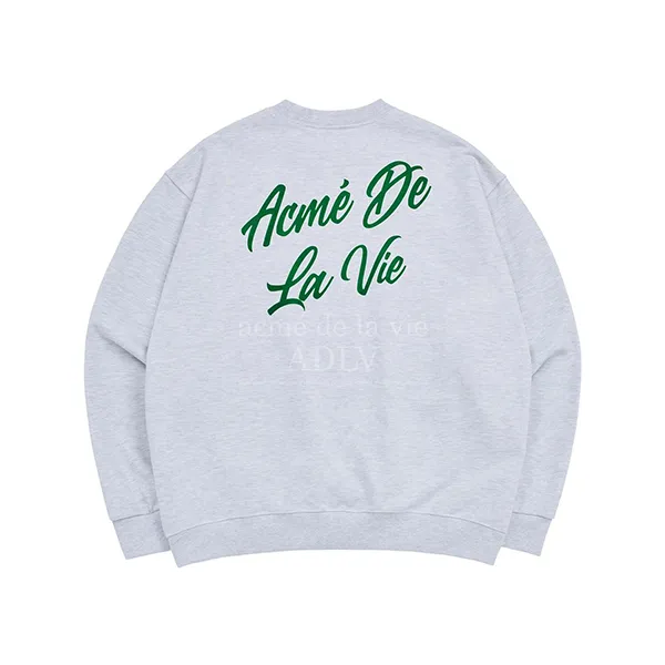 Áo Nỉ Sweater Acmé De La Vie ADLV Script Logo Printing Sweat Shirt Melange Màu Ghi - Thời trang - Vua Hàng Hiệu