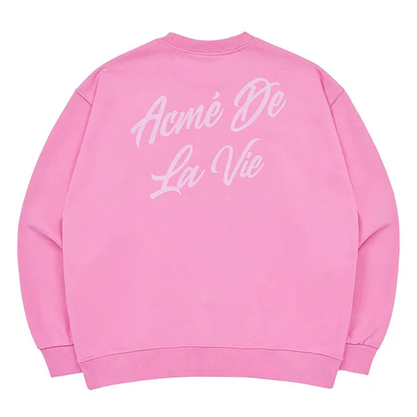 Áo Nỉ Sweater Acmé De La Vie ADLV  Script Logo Printing Sweat Shirt Pink Màu Hồng - 4