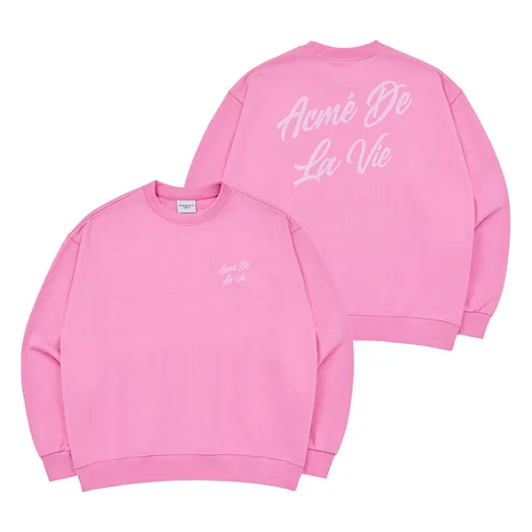 Áo Nỉ Sweater Acmé De La Vie ADLV  Script Logo Printing Sweat Shirt Pink Màu Hồng - 1
