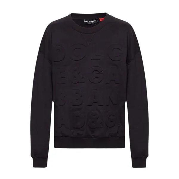 Áo Nỉ Nam Sweater Dolce & Gabbana D&G Black Sweatshirt With Logo G9QI2TG7TOO Màu Đen Size XS