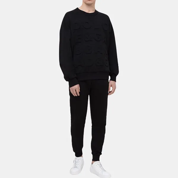 Áo Nỉ Nam Sweater Dolce & Gabbana D&G Black Sweatshirt With Logo G9QI2TG7TOO Màu Đen Size XS