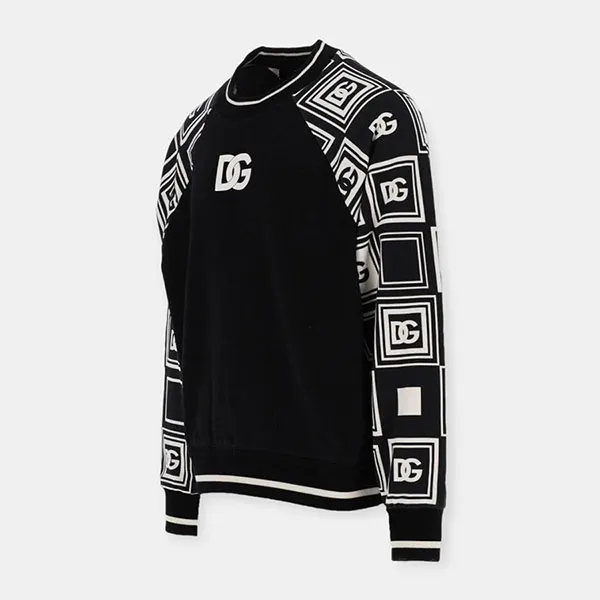 Áo Nỉ Sweater Nam Dolce & Gabbana D&G Jersey Raglan Sweatshirt G9SY5TG7I6W Màu Đen Size 46
