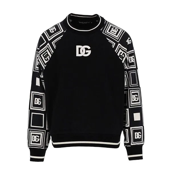 Áo Nỉ Sweater Nam Dolce & Gabbana D&G Jersey Raglan Sweatshirt G9SY5TG7I6W Màu Đen Size 46