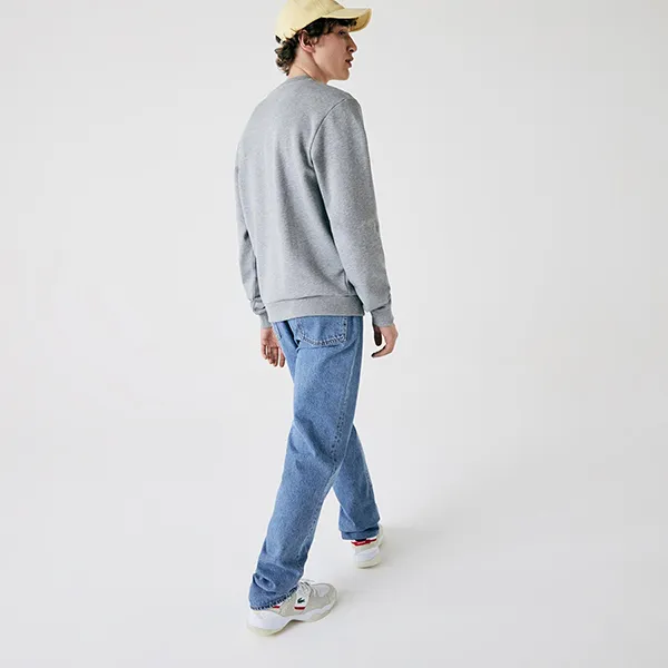 Áo Nỉ Sweater Nam Lacoste Crew Neck Landscape Print Fleece Màu Xám