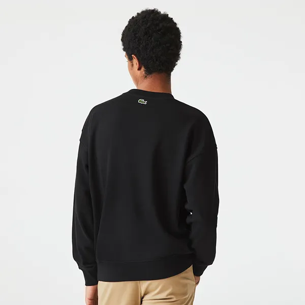 Áo Nỉ Sweater Nam Lacoste Logo Print Crew-Neck Màu Đen Size 4