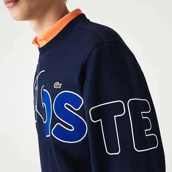 Áo Nỉ Sweater Nam Lacoste SH1801.166 Màu Xanh Navy