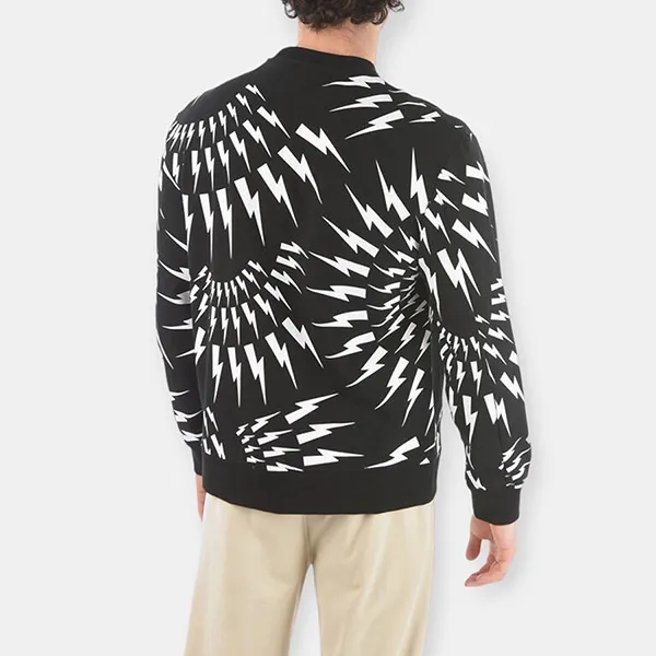 Áo Nỉ Sweater Nam Neil Barrett Crazy Bolts Crewneck In Black BJS040SS505S524 Màu Đen Size S - Thời trang - Vua Hàng Hiệu