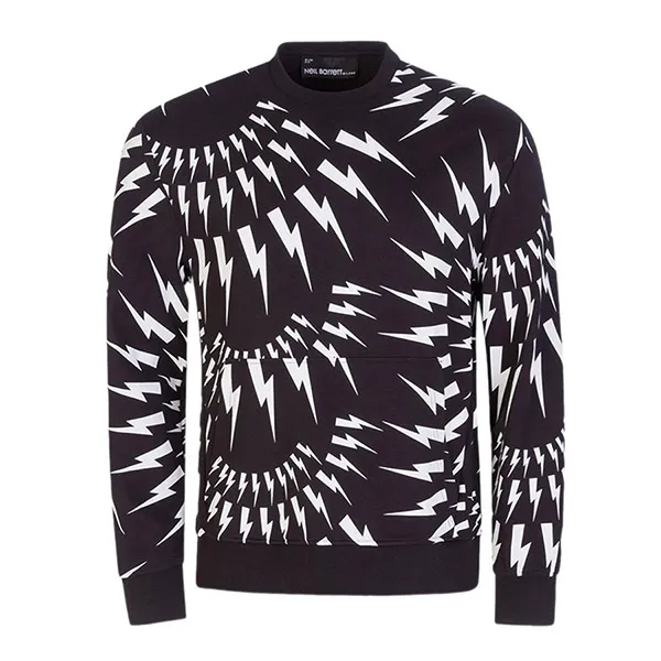 Áo Nỉ Sweater Nam Neil Barrett Crazy Bolts Crewneck In Black BJS040SS505S524 Màu Đen Size S - Thời trang - Vua Hàng Hiệu