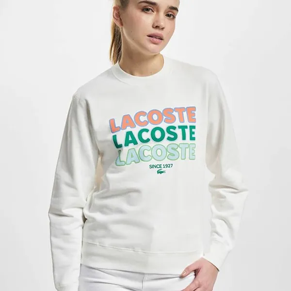 Áo Nỉ Sweater Nữ Lacoste Roze Màu Trắng
