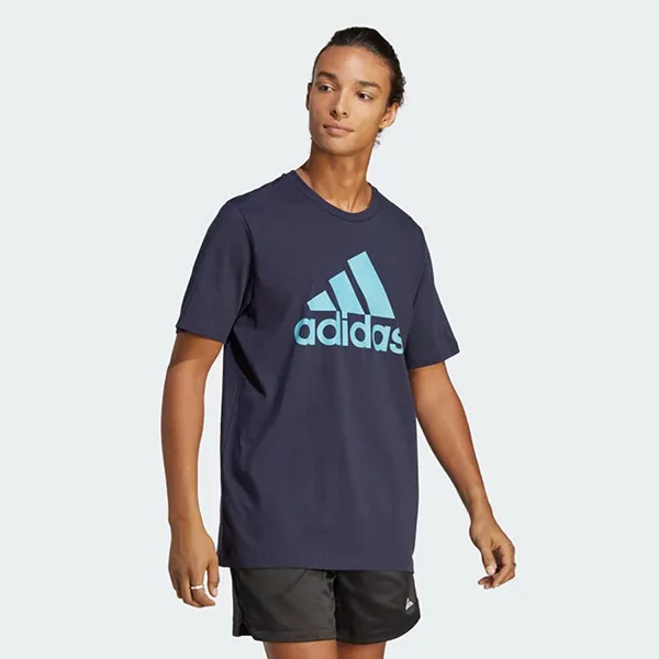 Áo Phông Nam Adidas Big Logo Single Jersey Essentials Tshirt IC9354 Màu Xanh Đậm Size M