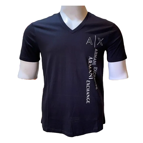 Áo Phông Nam Armani Exchange Cổ Tim Tshirt 6KZTHD ZJBVZ GC03 Màu Đen Size XS