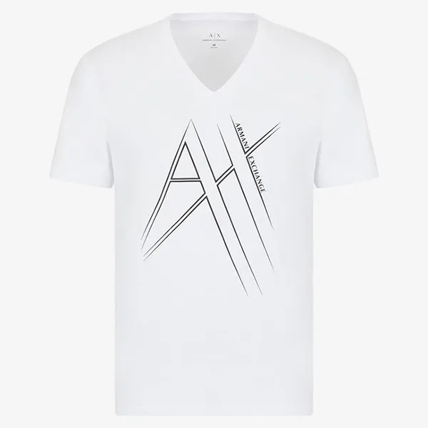Áo Phông Nam Armani Exchange Cổ Tim Tshirt 6KZTHG ZJBVZ GC03 Màu Trắng Size XS