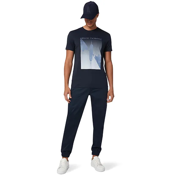 Áo Phông Nam Armani Exchange Empire Tshirt 6KZTFSZJA5Z GC03 Màu Xanh Navy Size XS